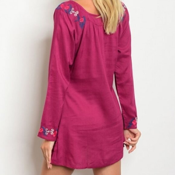 DRESS PINK EMBROIDERED DRESS - Picture 2 of 3